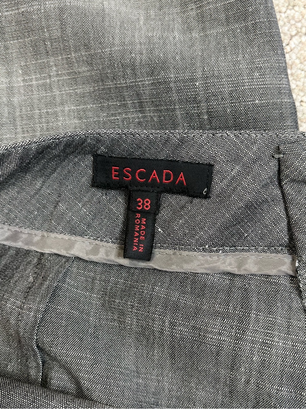 Escada Wool Silk Linen Blend Wide Leg Trouser Pant Size 38 US 8 Mid Rise Classic - Picture 2 of 13
